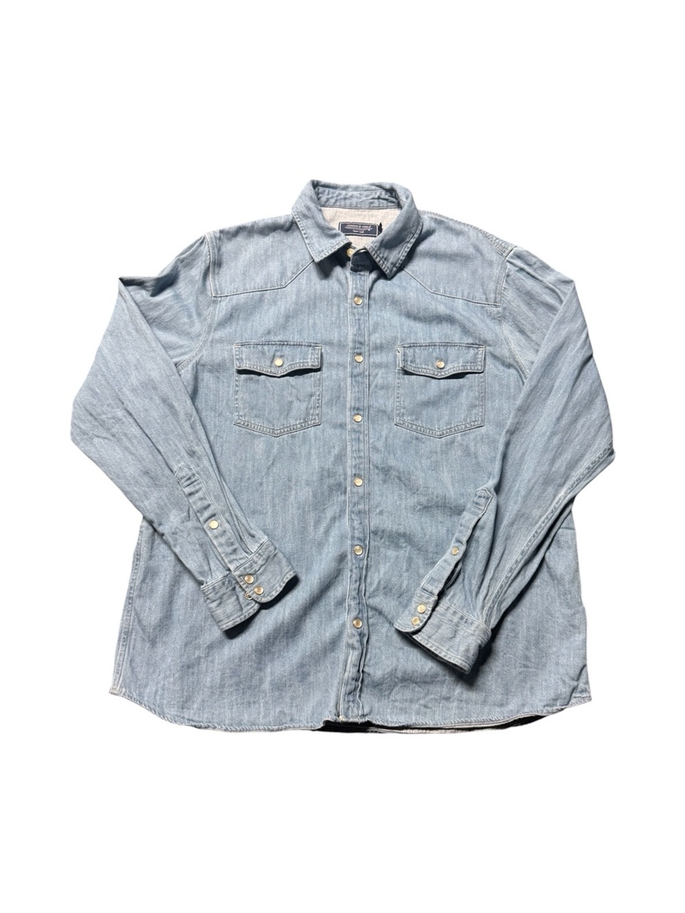 Vineyard Vines Women’s L Chambray Denim Snap Front Western Button Up Shirt